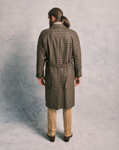 Green and Brown Check Raglan Coat