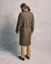 Green and Brown Check Raglan Coat