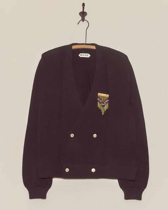 Double-Breasted Cardigan - Black