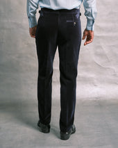 Navy Velvet Contemporary Trousers