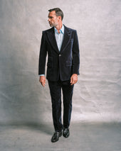 Navy Velvet Contemporary Trousers