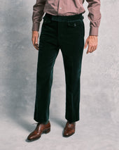 Green Velvet Parallel Trousers