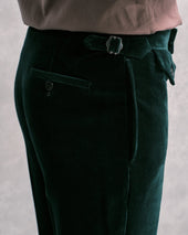 Green Velvet Parallel Trousers