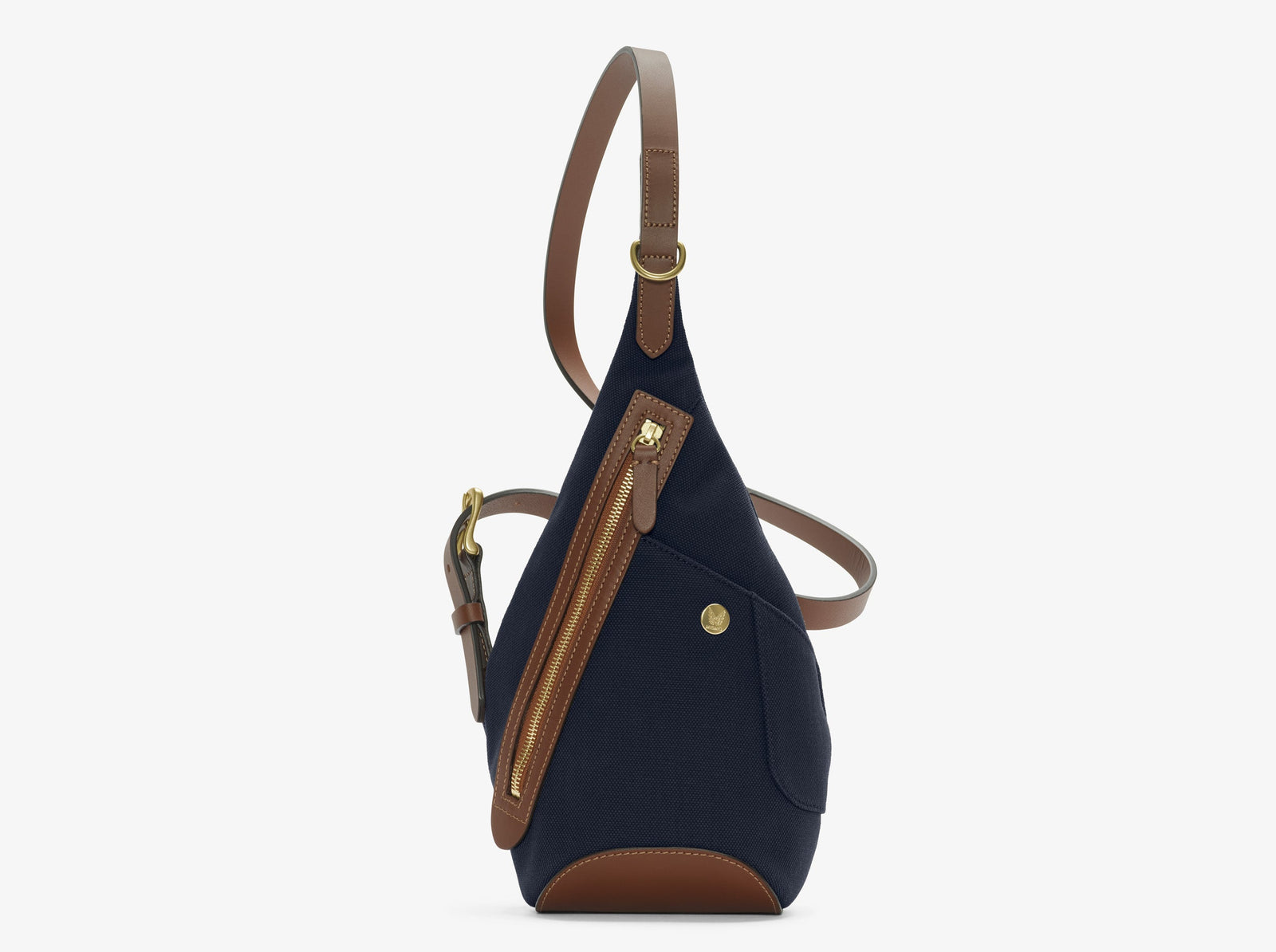 M S Drop Bag Deep Sea Blue Cuoio