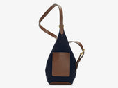 M S Drop Bag Deep Sea Blue Cuoio
