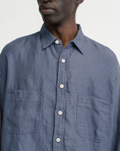 Durette Utility Shirt Turbulence Slate Linen Twill