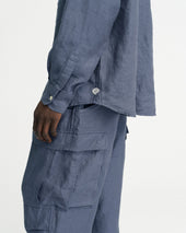 Durette Utility Shirt Turbulence Slate Linen Twill