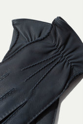 Dusty Blue Deerskin Leather Gloves Made In Italy