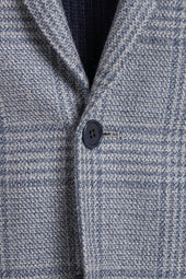 Dusty Blue Prince Of Wales Jacket Made In Italy
