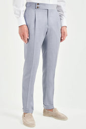 Dusty blue Soragna trousers - Made in Italy