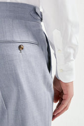 Dusty Blue Soragna Trousers Made In Italy