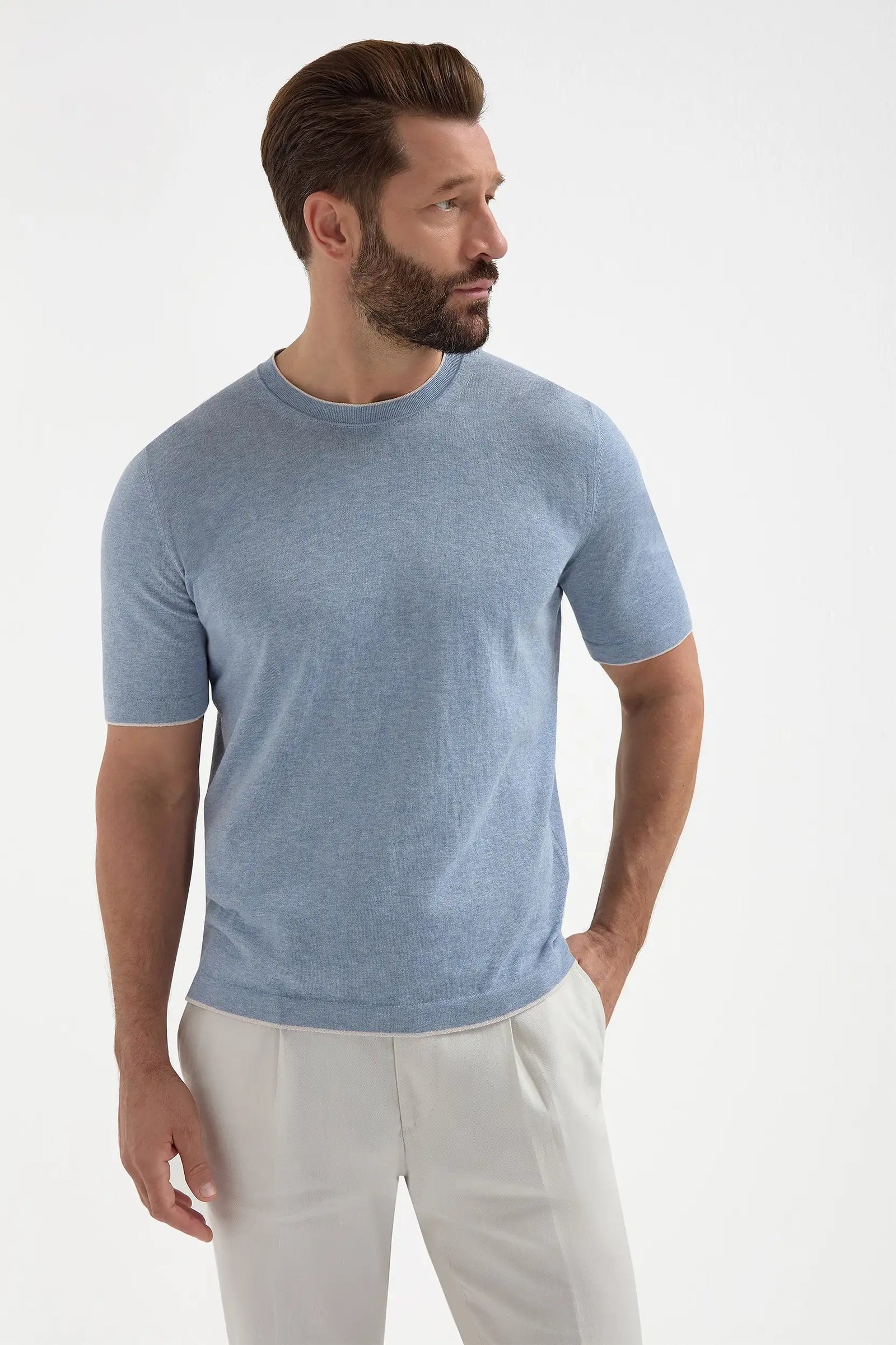 Dusty Knitted T Shirt Made In Italy