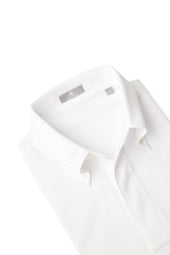 White Button Down Collar Polo - Short Sleeve Davis Fit (Slim)