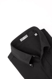 Black Button Down Collar Polo - Short Sleeve Davis Fit (Slim)