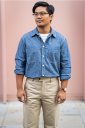 E16 MENS JAPANESE CHAMBRAY 6oz WORKSHIRT