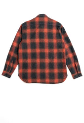E16 MENS JAPANESE FLANNEL WORKSHIRT RED/BLACK OMBRE