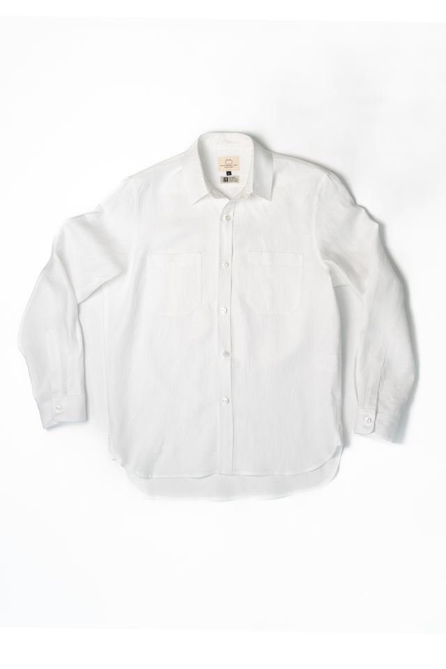 E16 MENS IRISH LINEN WORKSHIRT WHITE