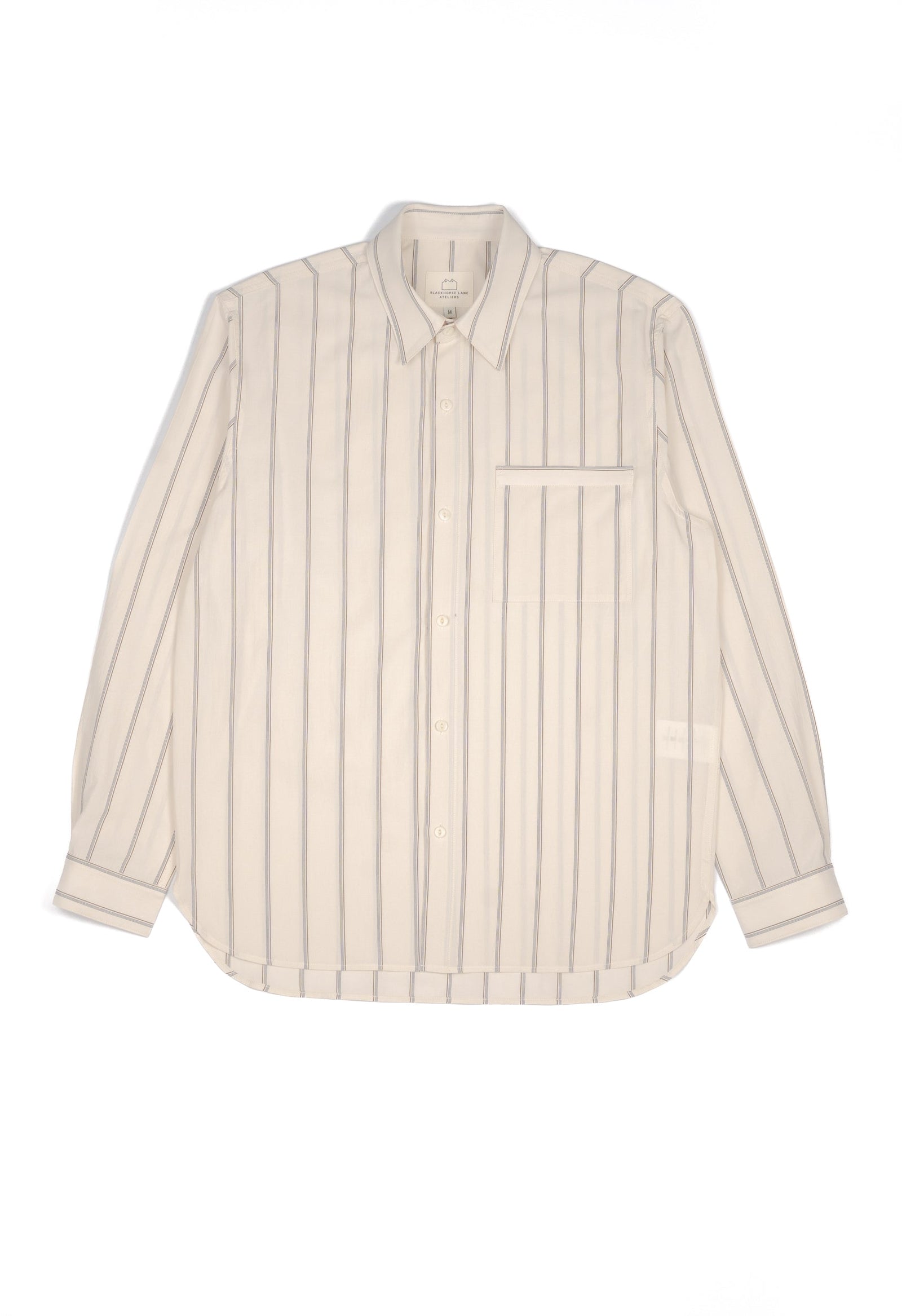 E20 Mens Japanese Cotton And Brown Ticking Stripe Day Shirt