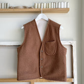 Dark Camel Reversible Casentino Wool Vest