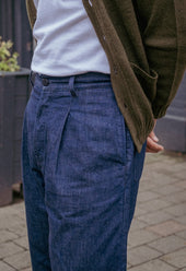 E4 13oz Denim Pleated Trouser