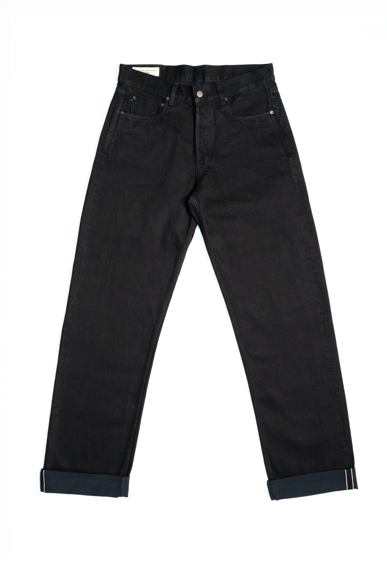 E6 Wide Straight ’Stay Black’ 14.5oz Italian Selvedge Unisex Jeans