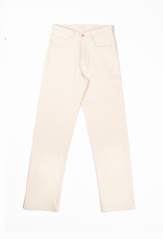 E6 Wide Straight Ecru 13oz Italian Rinsed Unisex Jeans