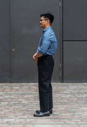 E6 Wide Straight ’Stay Black’ 14.5oz Italian Selvedge Unisex Jeans