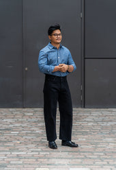 E6 Wide Straight ’Stay Black’ 14.5oz Italian Selvedge Unisex Jeans