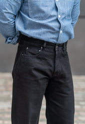 E6 Wide Straight ’Stay Black’ 14.5oz Italian Selvedge Unisex Jeans