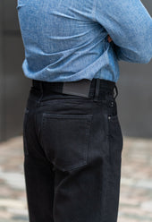 E6 Wide Straight ’Stay Black’ 14.5oz Italian Selvedge Unisex Jeans