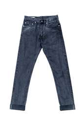 E8 Slim Tapered Washed Black 15oz Italian Selvedge Mens Jeans