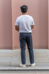 E8 Slim Tapered Washed Black 15oz Italian Selvedge Mens Jeans