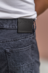 E8 Slim Tapered Washed Black 15oz Italian Selvedge Mens Jeans