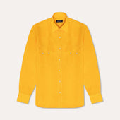 Yellow Linen Neapolitan Pearl Snap