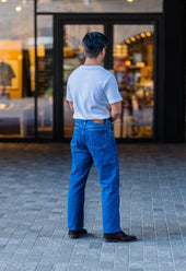 E9 Modern Straight Mid Wash Indigo 14oz Spanish Jeans