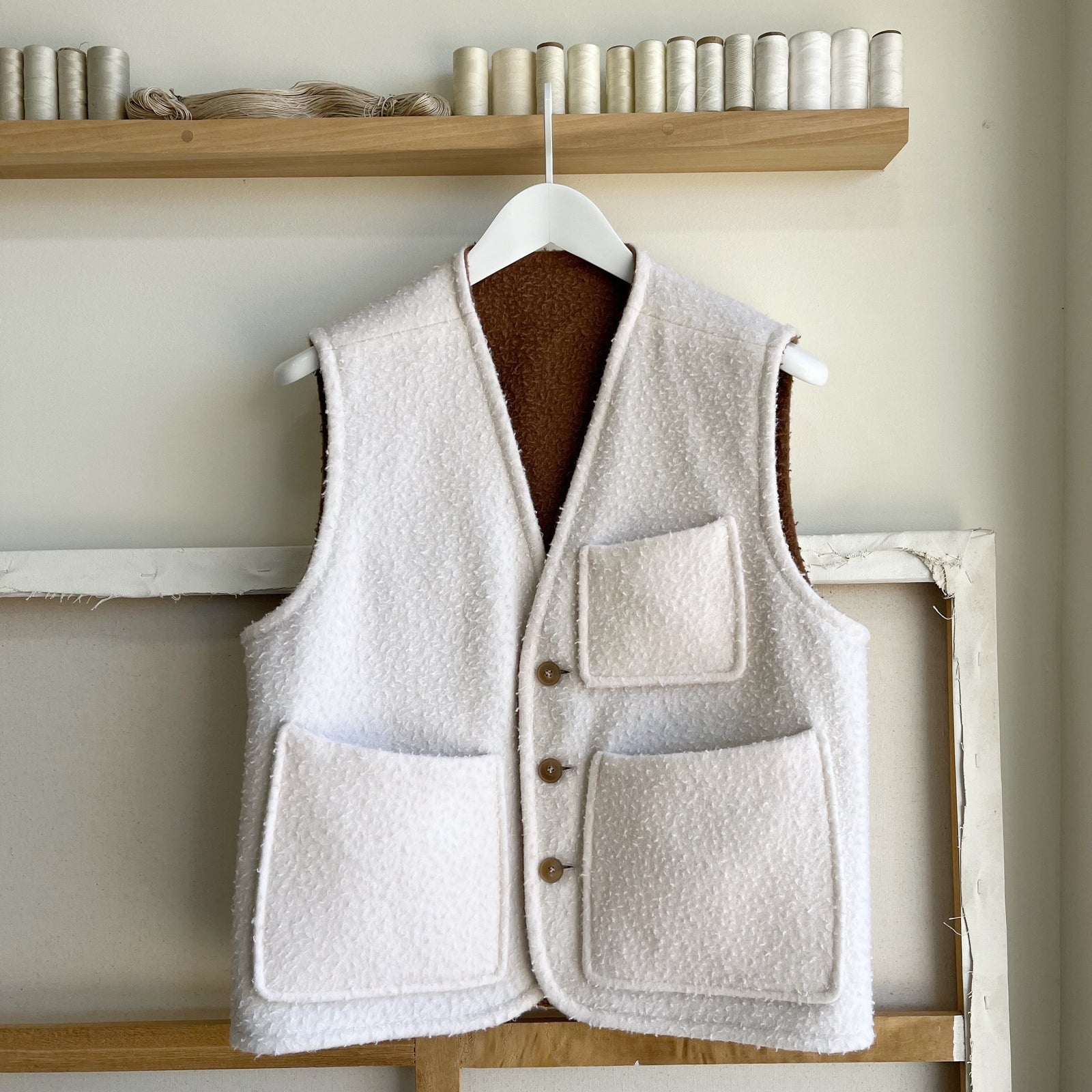 Dark Camel Reversible Casentino Wool Vest