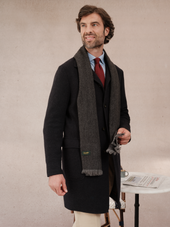 Charpe 100 Cachemire Chevrons Anthracite Gris