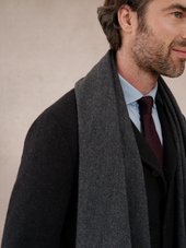 Charpe 100 Cachemire Chevrons Marine Gris