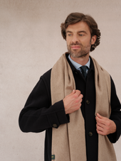 Charpe 100 Cachemire Beige Fonc