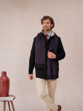 Charpe 100 Cachemire Aubergine