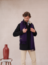Charpe 100 Cachemire Violet Intense