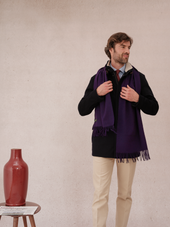 Charpe 100 Cachemire Violet Intense