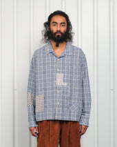 Greetings Shirt LS - Indigo Check Picnic