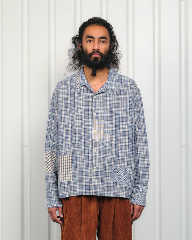 Greetings Shirt LS - Indigo Check Picnic