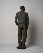 Kn02 Cable Knit Jumper Green