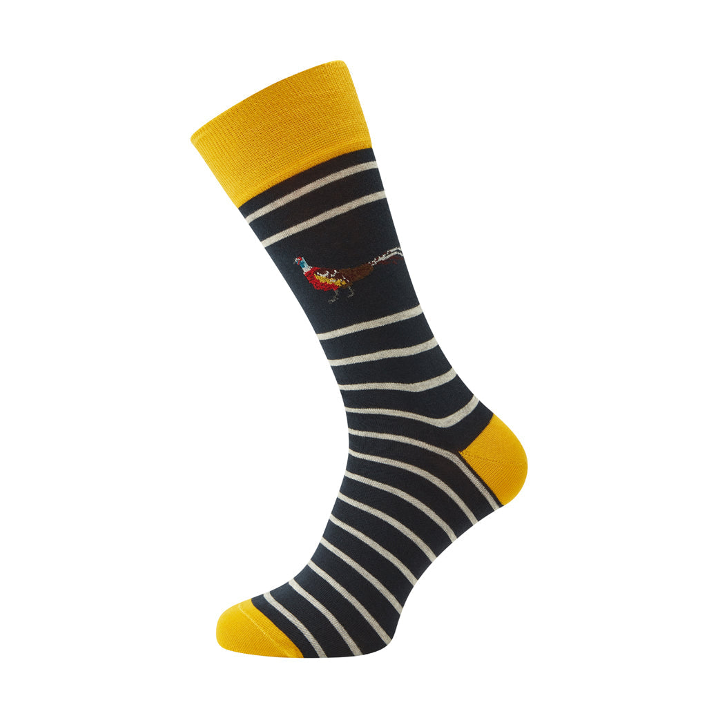 Navy Sutton Pheasant Cotton Sock