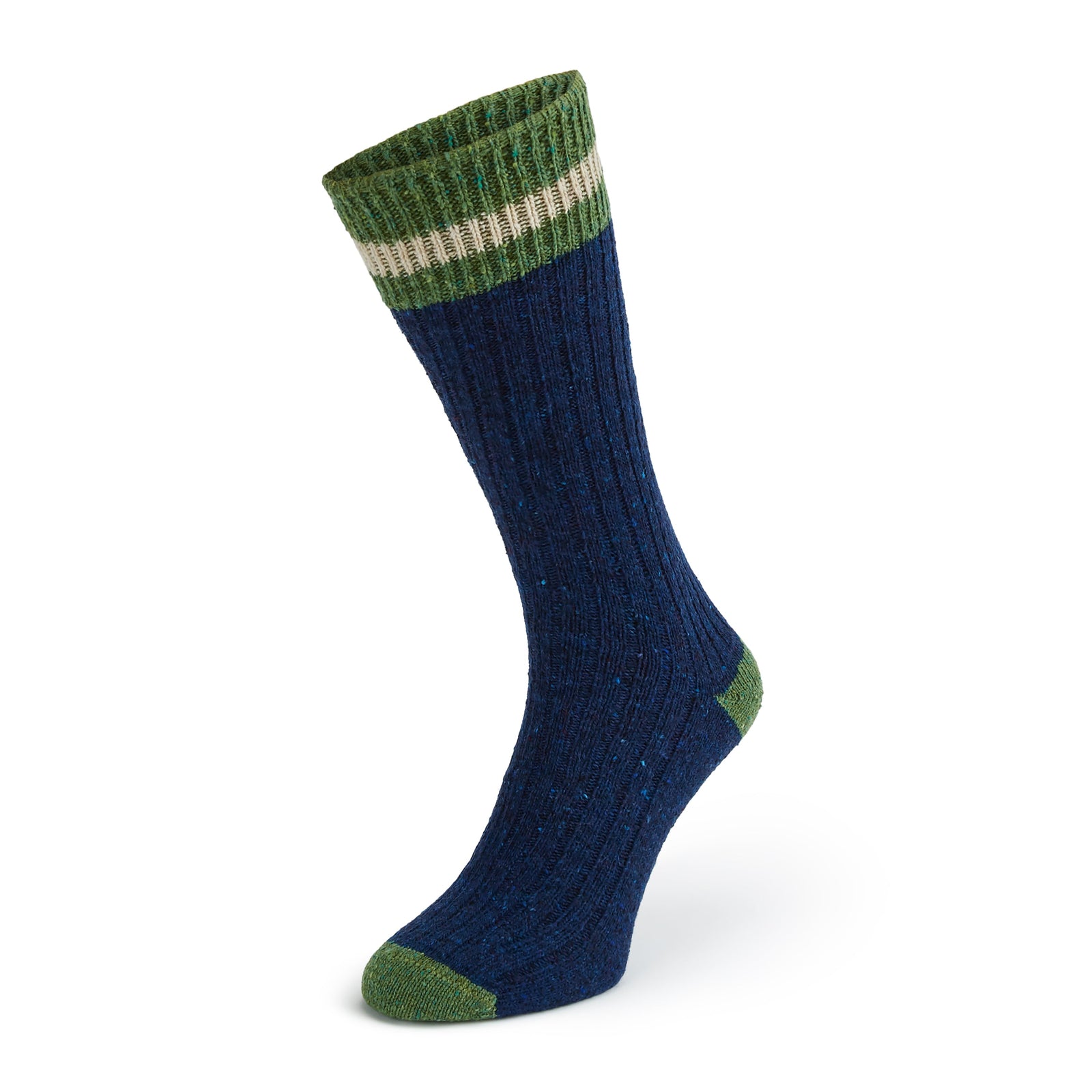 STOWE NAVY GREEN IRISH DONEGAL WOOL SOCK