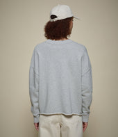 Retro Fleece Sweatshirt With Open Edge On Hem