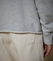 Retro Fleece Sweatshirt With Open Edge On Hem