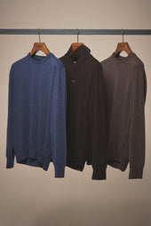 Crew Neck Knit Sweater Cashmere Brown